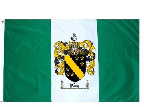 Povy family crest coat of arms flag