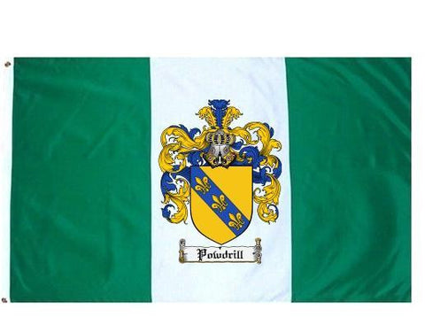 Powdrill family crest coat of arms flag