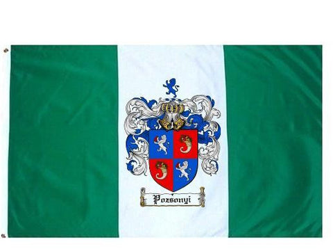 Pozsonyi family crest coat of arms flag