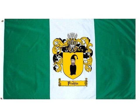 Prahin family crest coat of arms flag
