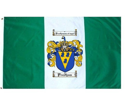 Prodham family crest coat of arms flag