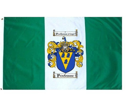 Prodomme family crest coat of arms flag
