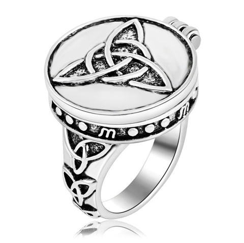 EZEI Solvar Celtic Weave Trinity Knot Box Rings Men Silver Irish Made J