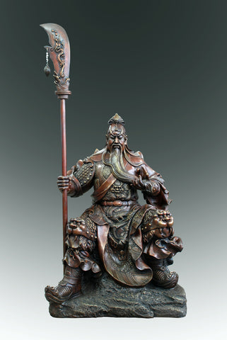 Chinese Sculpture Classical Bronze Guangong  Guandi - sword Figurine Duke Guan Yu  home decoration Arts collections