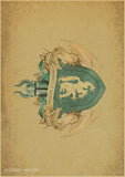 Wall Sticks of Heraldries and maps of GAME OF Thrones retro Paper Posters vintage paingtings nice gift prints