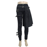 Devil Fashion Punk Men's Detachable Pants Steampunk Gothic Black Scotland Kilt Trousers Man Casual Cotton Pants with Kilt