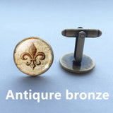 Fleur De Lis Cufflinks Heraldry Jewelry Royal Heraldic Sign. Birthday Gift Christmas Gift silver plated cufflinks