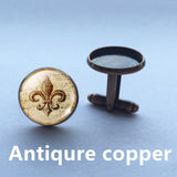 Fleur De Lis Cufflinks Heraldry Jewelry Royal Heraldic Sign. Birthday Gift Christmas Gift silver plated cufflinks