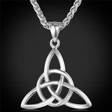 U7 Viking Jewelry Celtic Knots Necklaces & Pendants Triquetra Gold Color Stainless Steel Men Chain Gift Irish Knot Charm P722