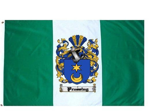 Prussing family crest coat of arms flag