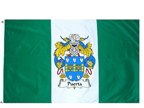 Puerta family crest coat of arms flag