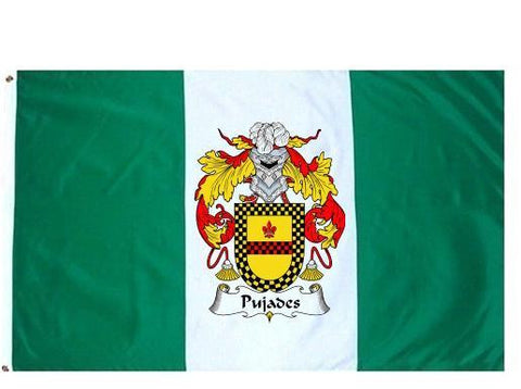 Pujades family crest coat of arms flag