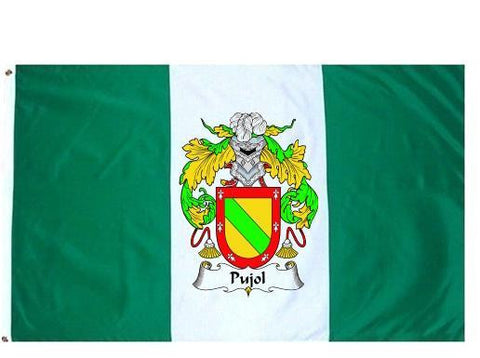 Pujol family crest coat of arms flag
