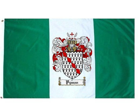 Pyman family crest coat of arms flag
