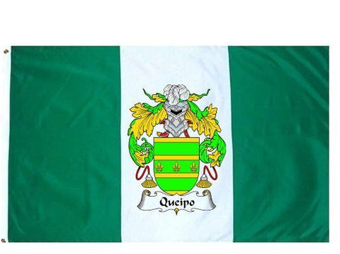 Queipo family crest coat of arms flag