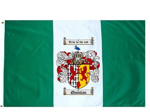 Quinlan family crest coat of arms flag