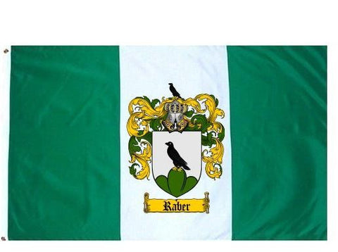 Raber family crest coat of arms flag