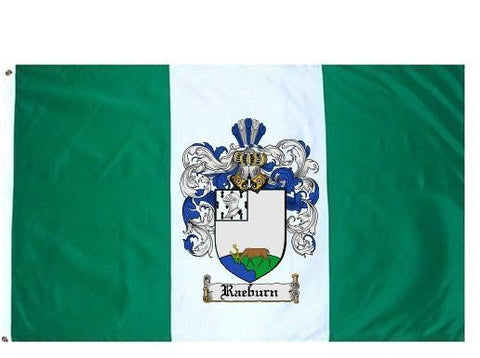 Raeburn family crest coat of arms flag