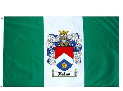 Rakus family crest coat of arms flag