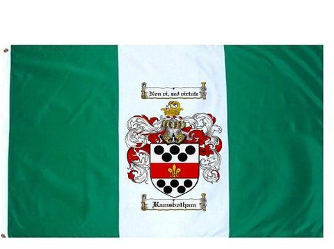Ramsbotham family crest coat of arms flag