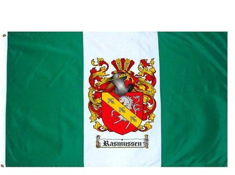 Rasmussen family crest coat of arms flag