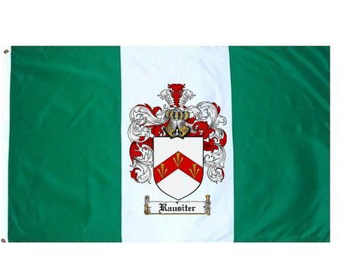 Rausiter family crest coat of arms flag
