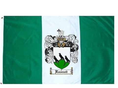 Ravenell family crest coat of arms flag