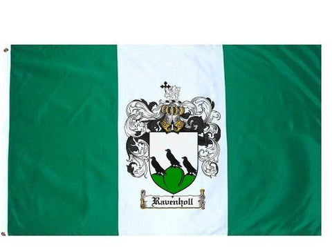 Ravenholl family crest coat of arms flag