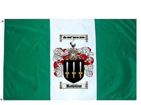 Rawlins family crest coat of arms flag