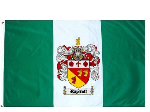 Raycroft family crest coat of arms flag