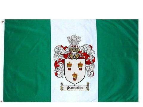 Revuelta family crest coat of arms flag