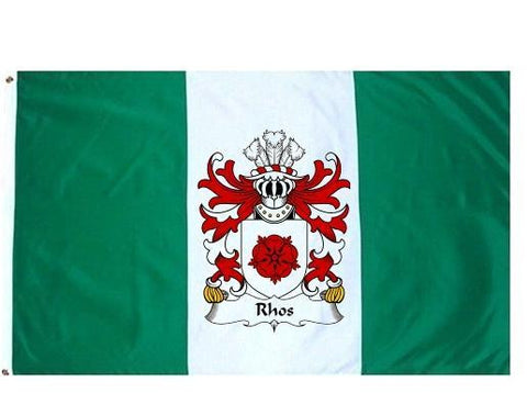 Rhos family crest coat of arms flag