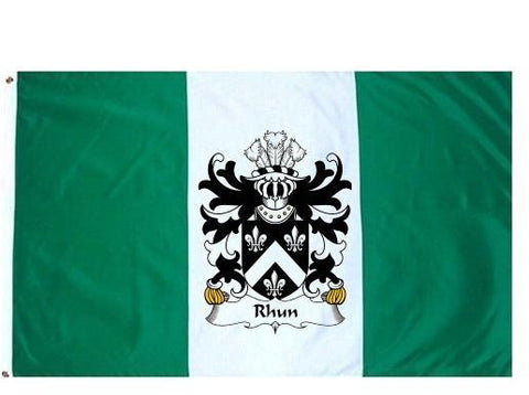 Rhun family crest coat of arms flag