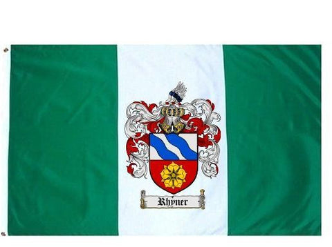Rhyner family crest coat of arms flag