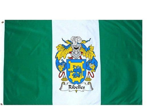 Ribelles family crest coat of arms flag