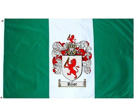 Rizor family crest coat of arms flag