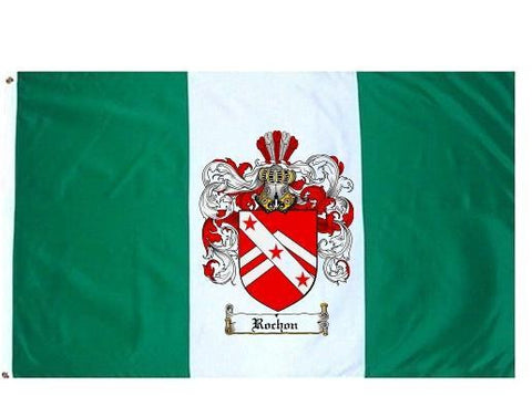 Rochon family crest coat of arms flag