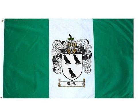 Roffe family crest coat of arms flag