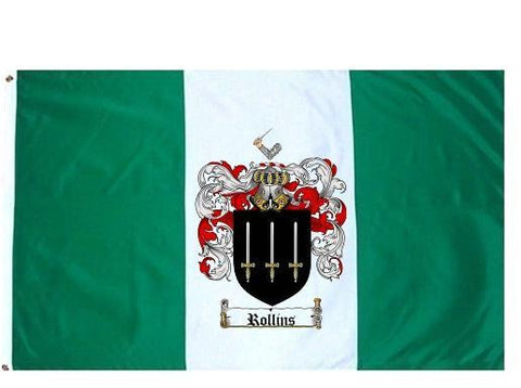 Rollins family crest coat of arms flag