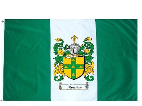 Romaine family crest coat of arms flag
