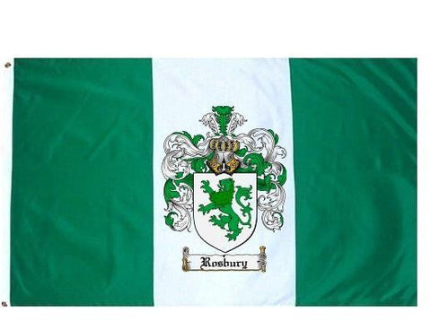 Rosbury family crest coat of arms flag