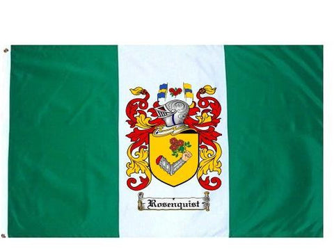 Rosenquist family crest coat of arms flag
