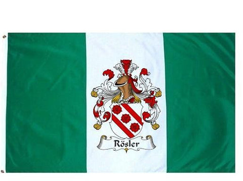 Rosler family crest coat of arms flag