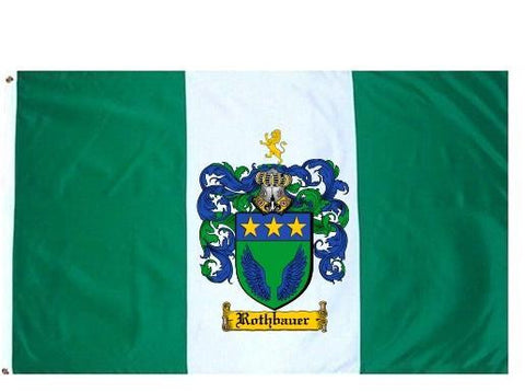 Rothbauer family crest coat of arms flag