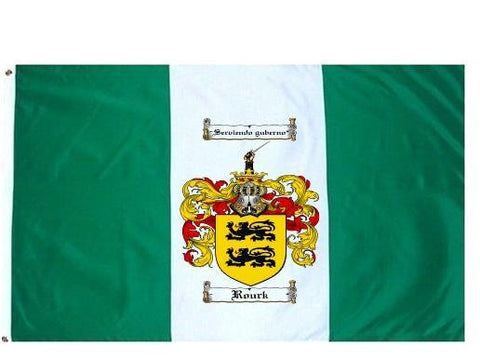 Rourk family crest coat of arms flag