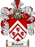 Howlett Crest Rowlett family crest coat of arms emailed to you within 24 hours ...