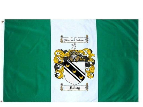 Rowly family crest coat of arms flag