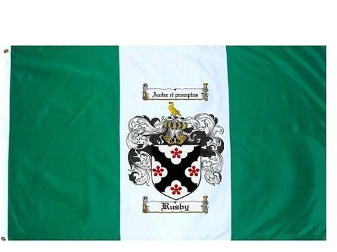 Rusby family crest coat of arms flag