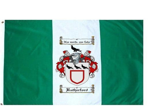 Rutherford family crest coat of arms flag