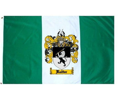 Rutter family crest coat of arms flag